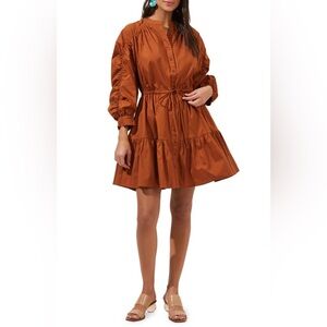 ASTR‎ THE LABEL Ruched Long Sleeve Shirtdress Size S